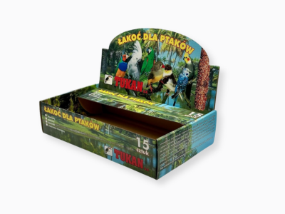 Opakowanie prezentowe dla branży zoologicznej.   CMYK, lakier offsetowy błysk. Surowiec: GD230+ 2w e 120/120 szara